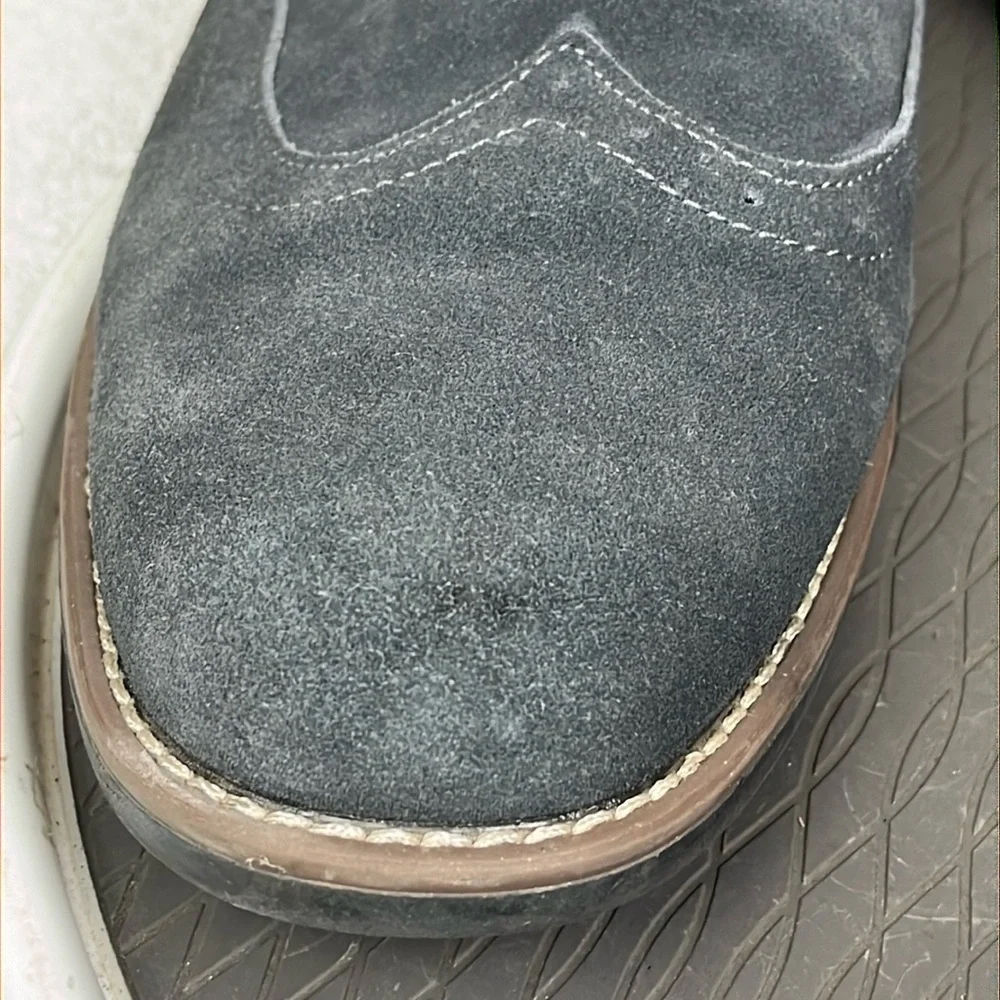 Bruno Marc Urban Suede Leather Lace Up Wingtip Dress Shoes Gray Size 15